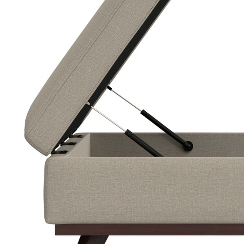 Owen - Extra Large Square Coffee Table Storage Ottoman - Natural