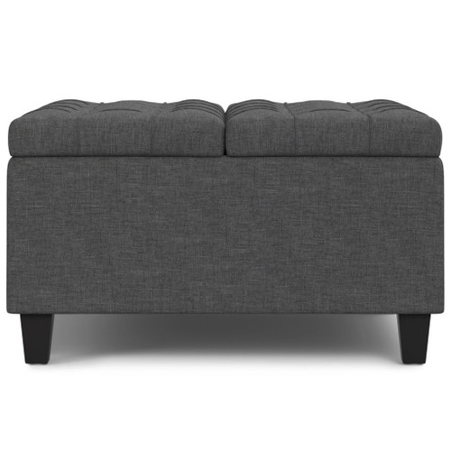 Harrison - Small Square Coffee Table Storage Ottoman - Gray