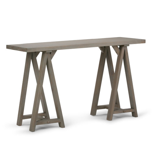 Sawhorse - Console Sofa Table - Distressed Gray