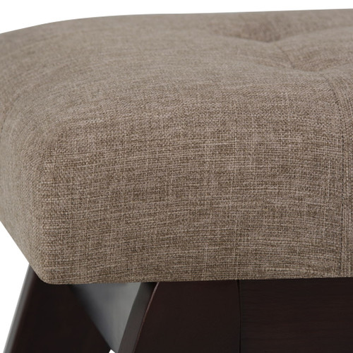 Draper - Mid Century Tufted Ottoman Bench - Fawn Brown