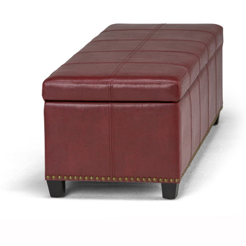 Kingsley - Large Storage Ottoman - Radicchio Red
