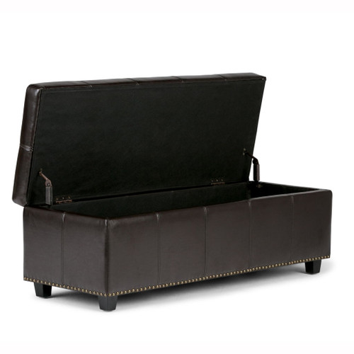 Kingsley - Large Storage Ottoman - Coffee Brown