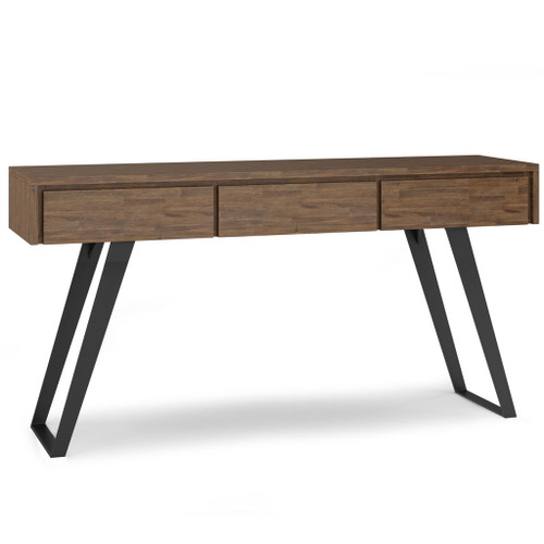 Lowry - Console Sofa Table - Rustic Natural Aged Brown