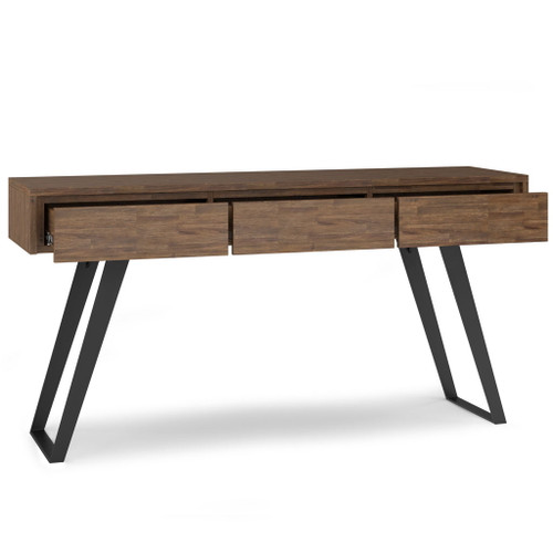 Lowry - Console Sofa Table - Rustic Natural Aged Brown