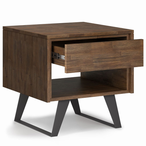 Lowry - End Table - Rustic Natural Aged Brown