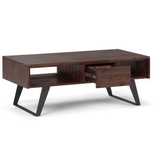 Lowry - Coffee Table - Distressed Charcoal Brown