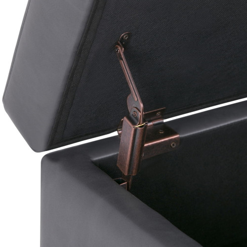 Oregon - Storage Ottoman Bench With Tray - Stone Gray
