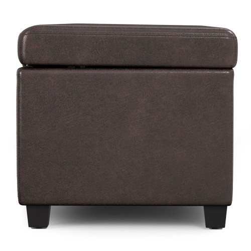 Avalon - Extra Large Storage Ottoman Bench - Distressed Brown