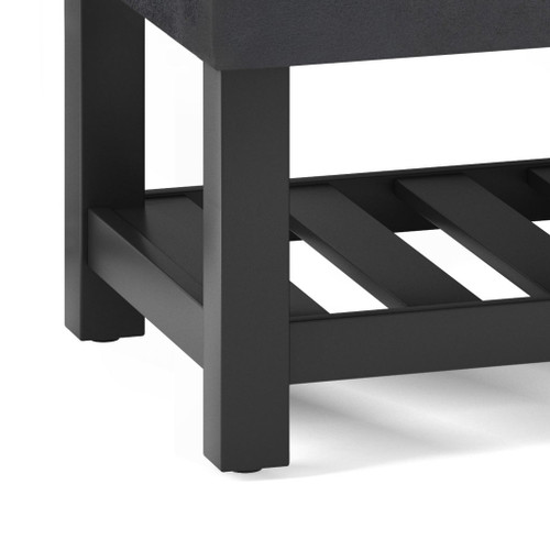 Cosmopolitan - Storage Ottoman Bench With Open Bottom - Distressed Black