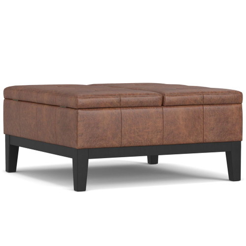 Dover - Lift Top Coffee Table Storage Ottoman - Brown