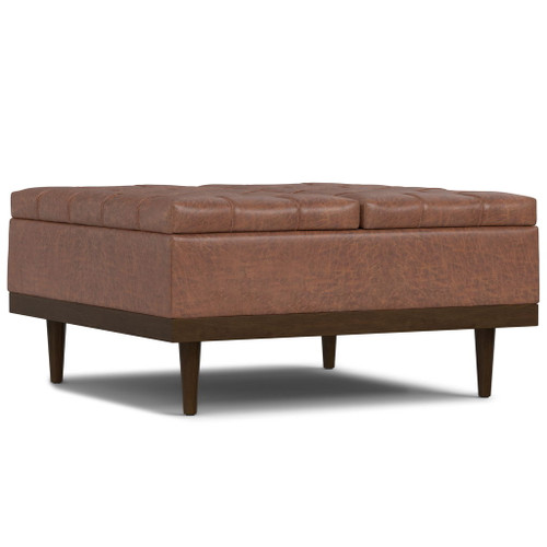 Mariah - Lift Top Table Storage Ottoman - Brown