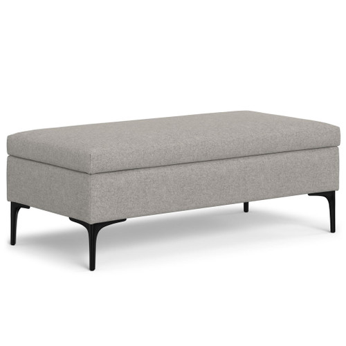 Rebecca - Large Coffee Table Storage Ottoman With Lift Up Lid - Gray