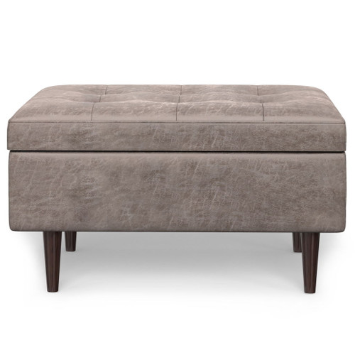 Shay - Mid Century Small Coffee Table Storage Ottoman - Gray