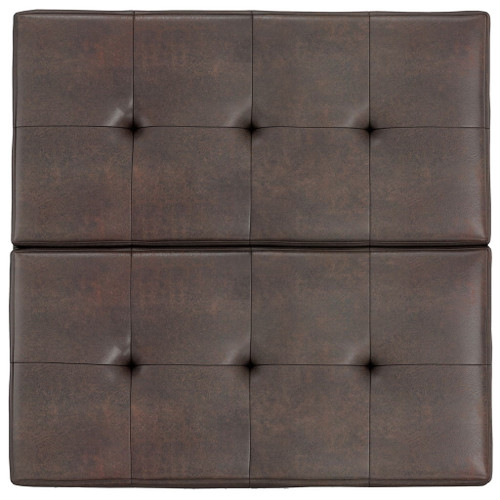 Dover - Lift Top Coffee Table Storage Ottoman - Distressed Brown