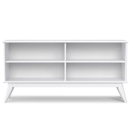 Draper - Mid Century Low Bookcase - White