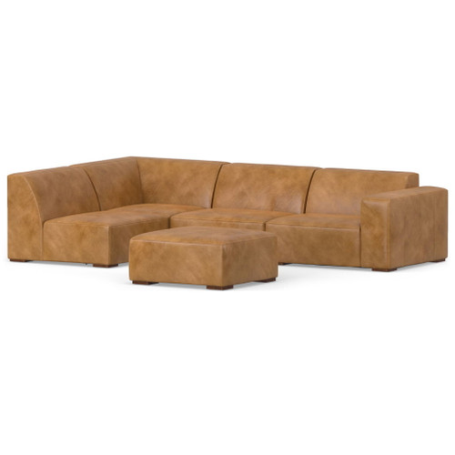 Rex - Left Sectional Sofa And Ottoman - Sienna