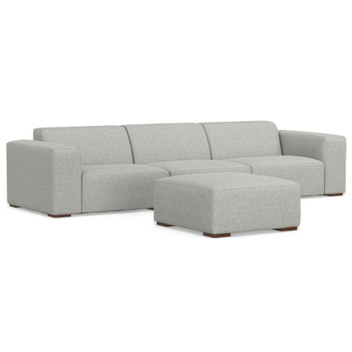 Rex - 3 Seater Sofa And Ottoman - Gray