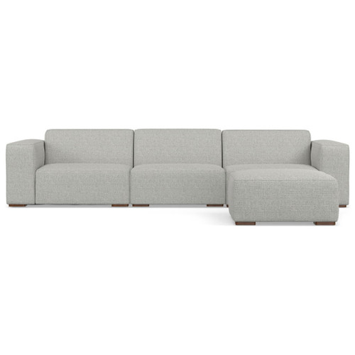 Rex - 3 Seater Sofa And Ottoman - Gray