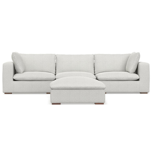 Jasmine - 3 Seater Sofa And Ottoman - Gray