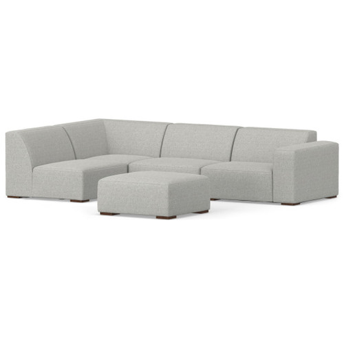 Rex - Left Sectional Sofa And Ottoman - Gray