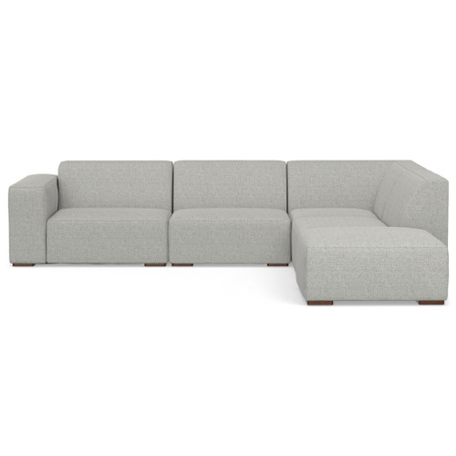 Rex - Right Sectional Sofa And Ottoman - Gray