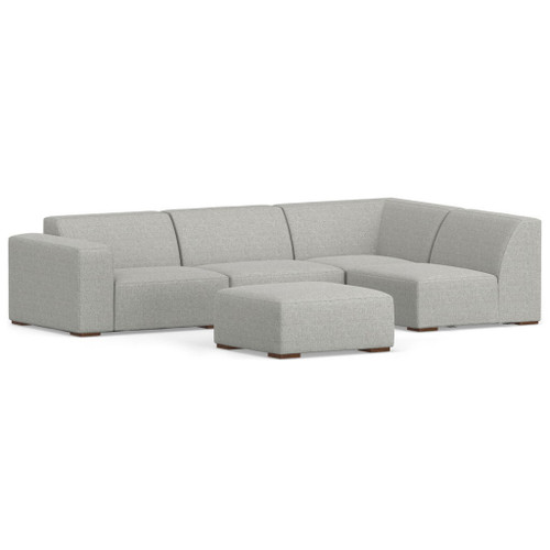 Rex - Right Sectional Sofa And Ottoman - Gray