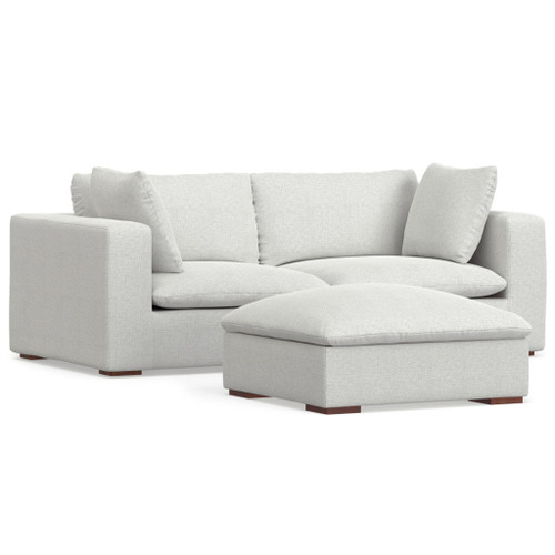 Jasmine - 2 Seater Sofa And Ottoman - Gray