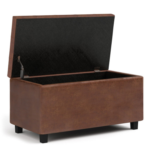 Cosmopolitan - Storage Ottoman - Distressed Saddle Brown