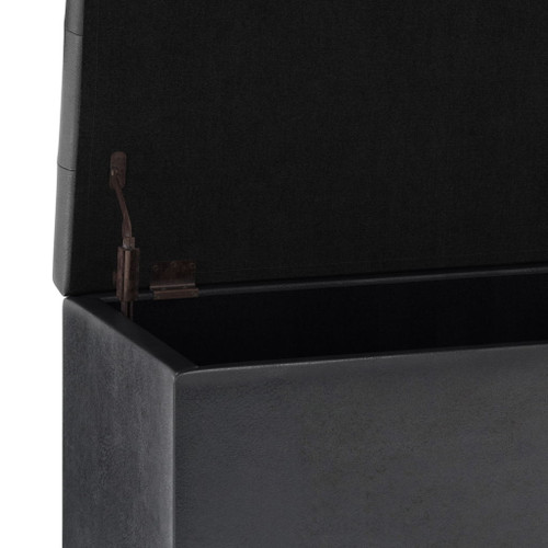 Cosmopolitan - Storage Ottoman - Distressed Black