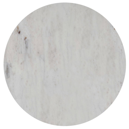 Demy - Metal Accent Table - White Marble / Black