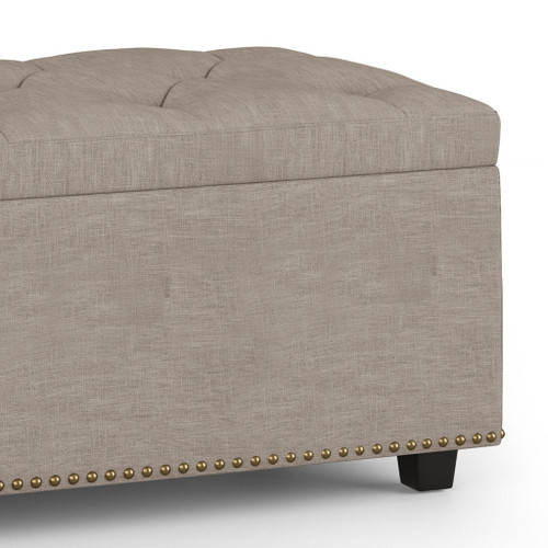 Hamilton - Lift Top Rectangular Storage Ottoman - Natural