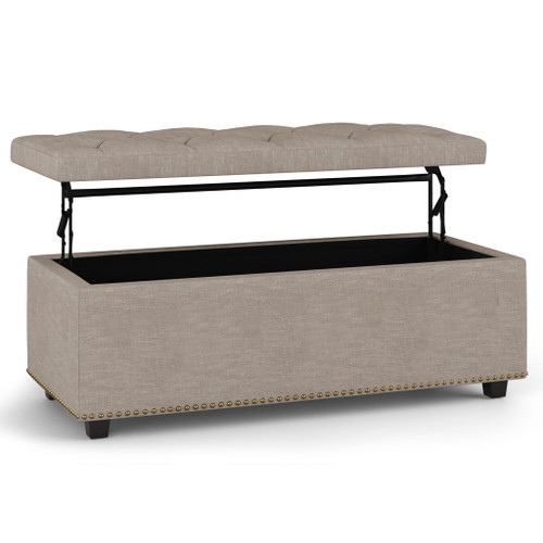 Hamilton - Lift Top Rectangular Storage Ottoman - Natural