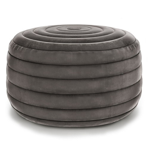 Vivienne - Round Pouf - Gray