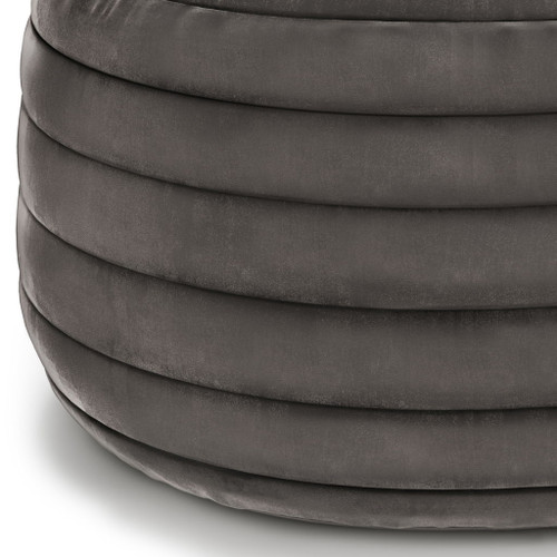 Vivienne - Round Pouf - Gray