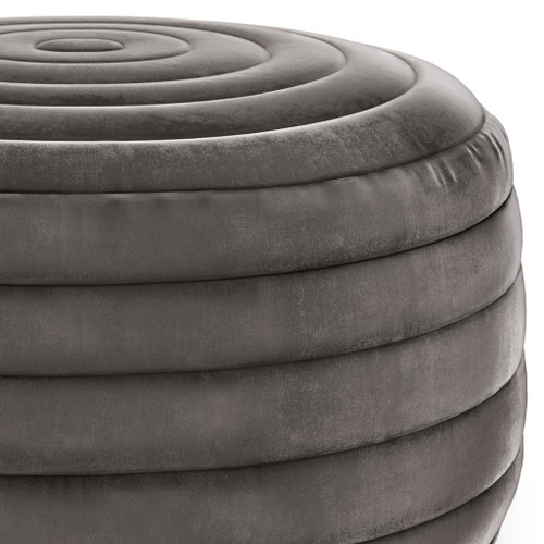 Vivienne - Round Pouf - Gray