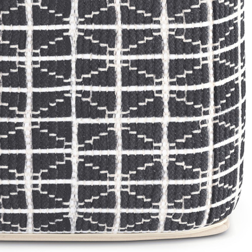 Noreen - Square Pouf - Slate Gray / White