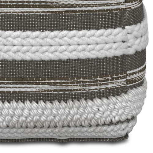 Sommer - Square Pouf - Natural / Taupe Gray