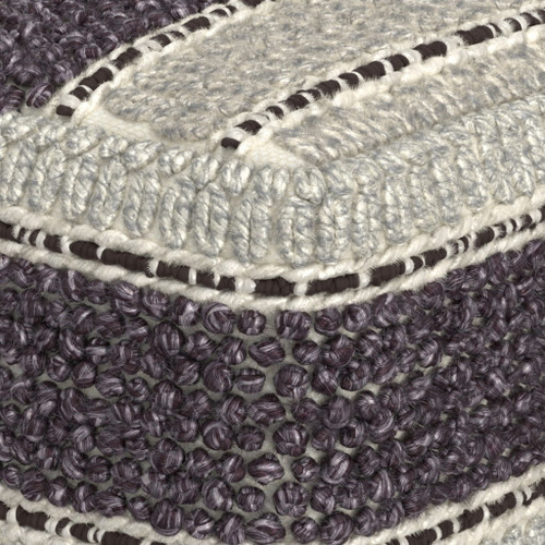 Grady - Square Pouf - Magenta / Natural
