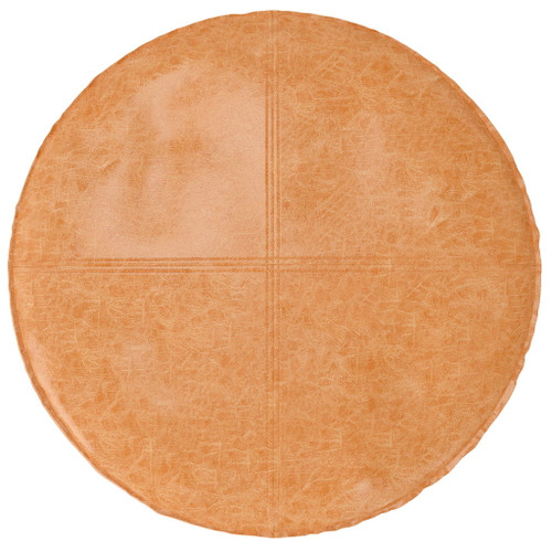 Brody - Round Coffee Table Pouf - Distressed Brown