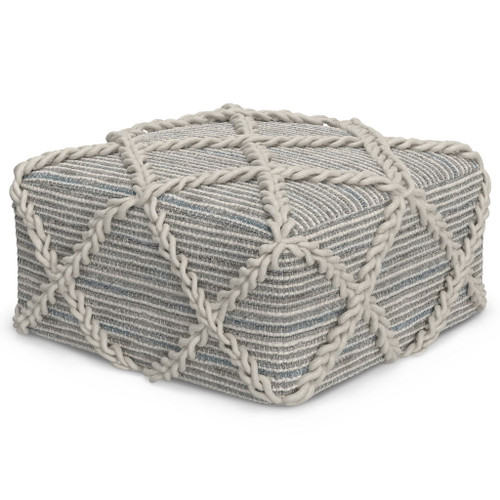Cowan - Square Pouf - Gray / Natural