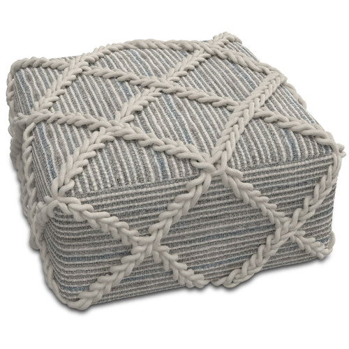 Cowan - Square Pouf - Gray / Natural