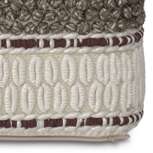 Grady - Square Pouf - Earth Tone Brown