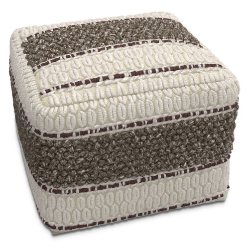 Grady - Square Pouf - Earth Tone Brown