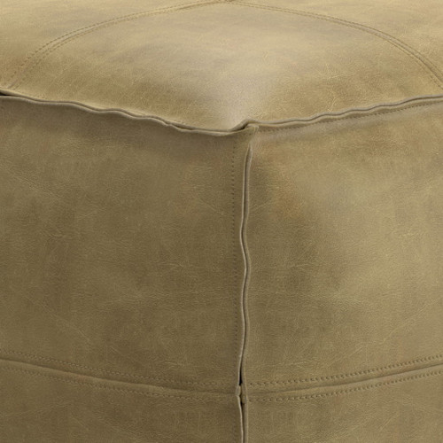 Sheffield - Square Pouf - Distressed Sandcastle