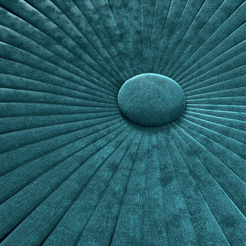 Grafton - Velvet Round Pouf - Teal