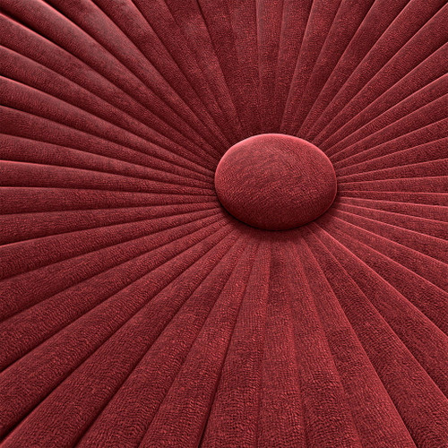 Grafton - Velvet Round Pouf - Maroon