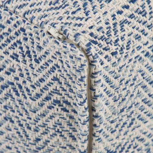 Nate - Square Pouf - Patterned Denim Melange
