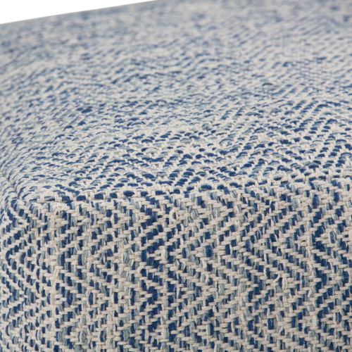 Nate - Square Pouf - Patterned Denim Melange