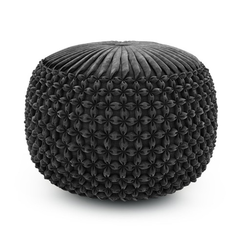 Renee - Round Pouf - Slate Gray