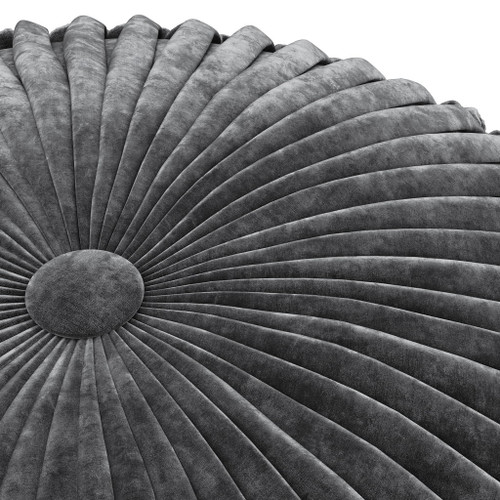 Renee - Round Pouf - Slate Gray